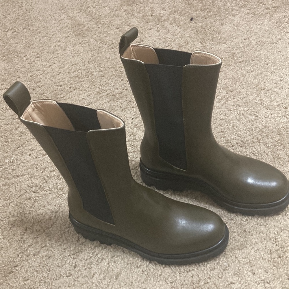 Banana Republic Khaki Ankle Booties - Picture 2 of 9